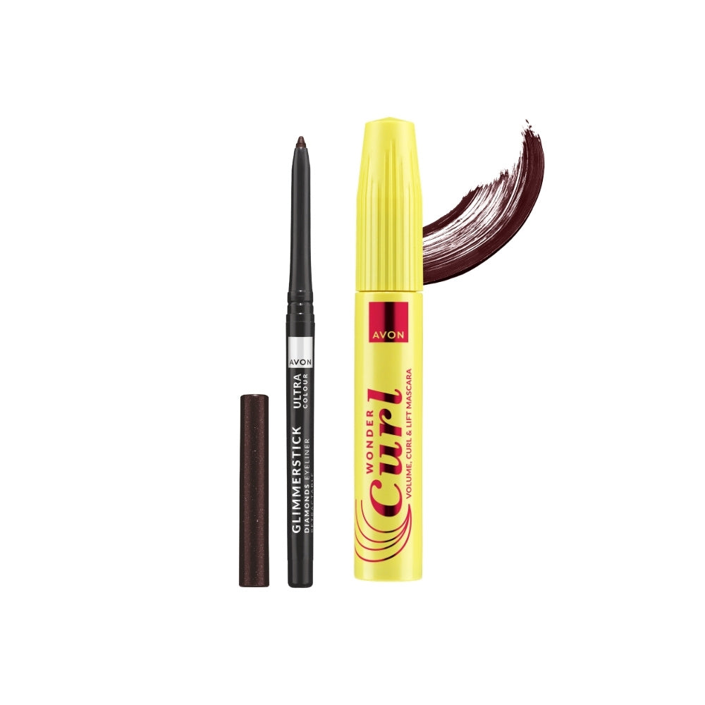 Avon - Sada řasenky  Burgundy a tužky na oči Brown Sugar - 