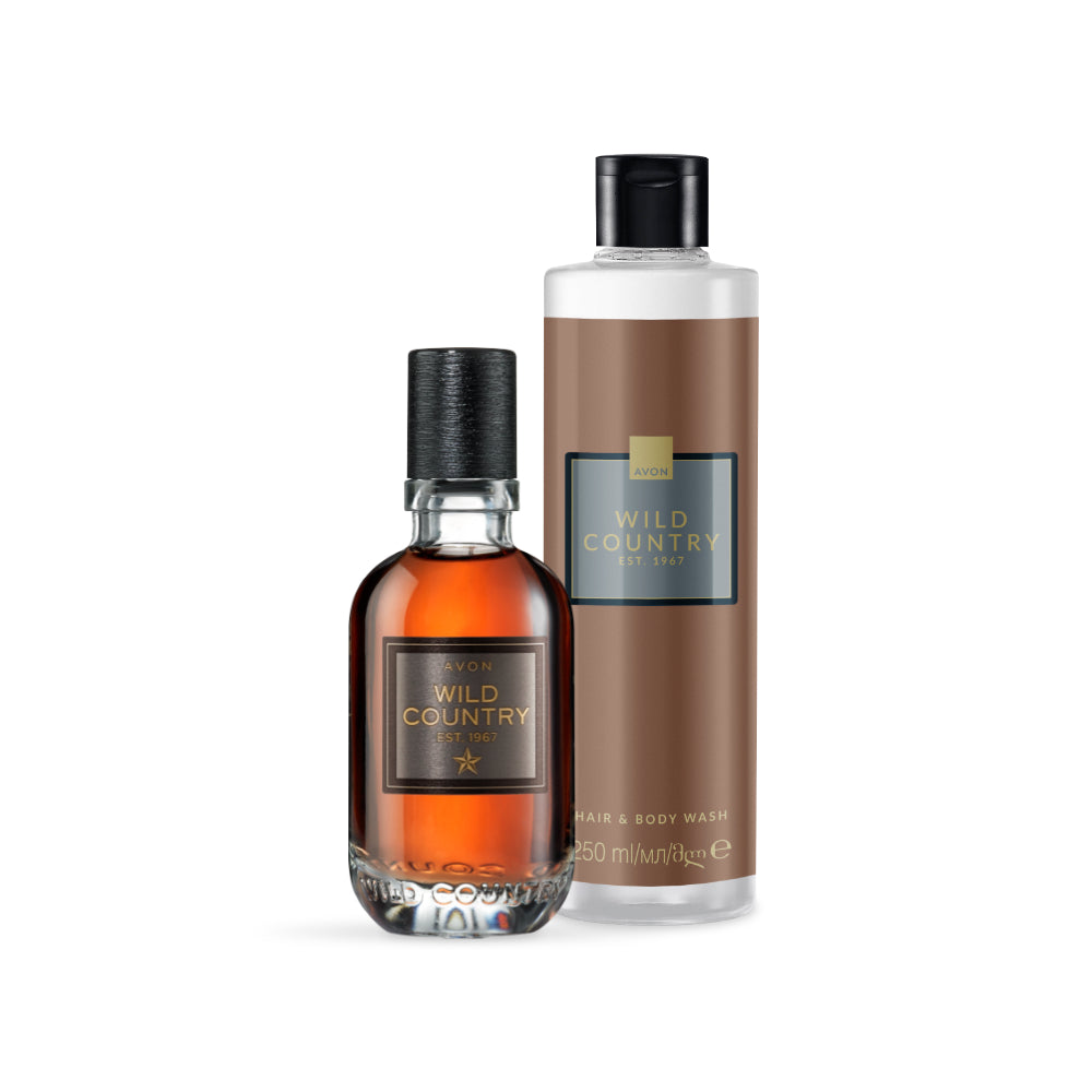 Avon - Wild Country Eau de Toilette + Hair and Body Wash Set - 