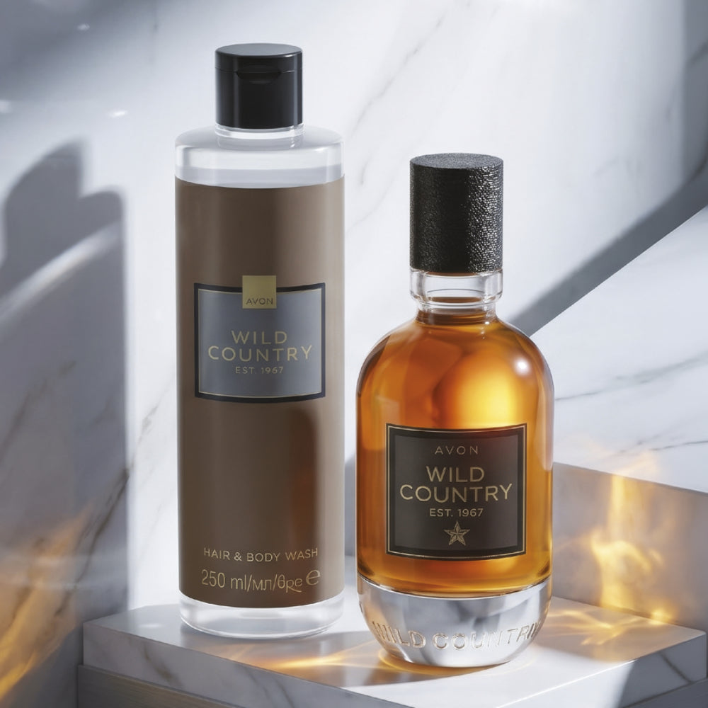 Avon - Wild Country Eau de Toilette + Hair and Body Wash Set - 