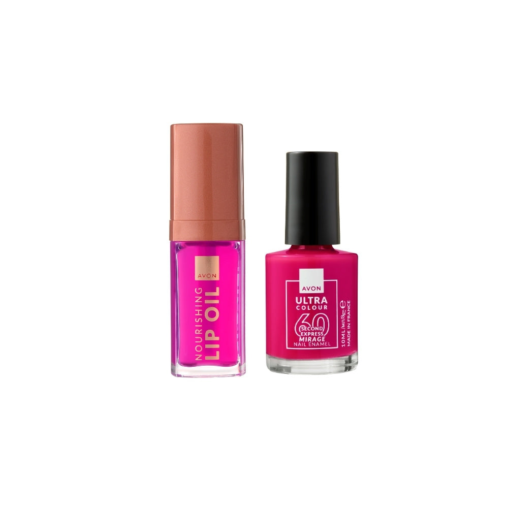 Avon - Sada péče na rty Blossom a laku na nehty Tropical Pink - 