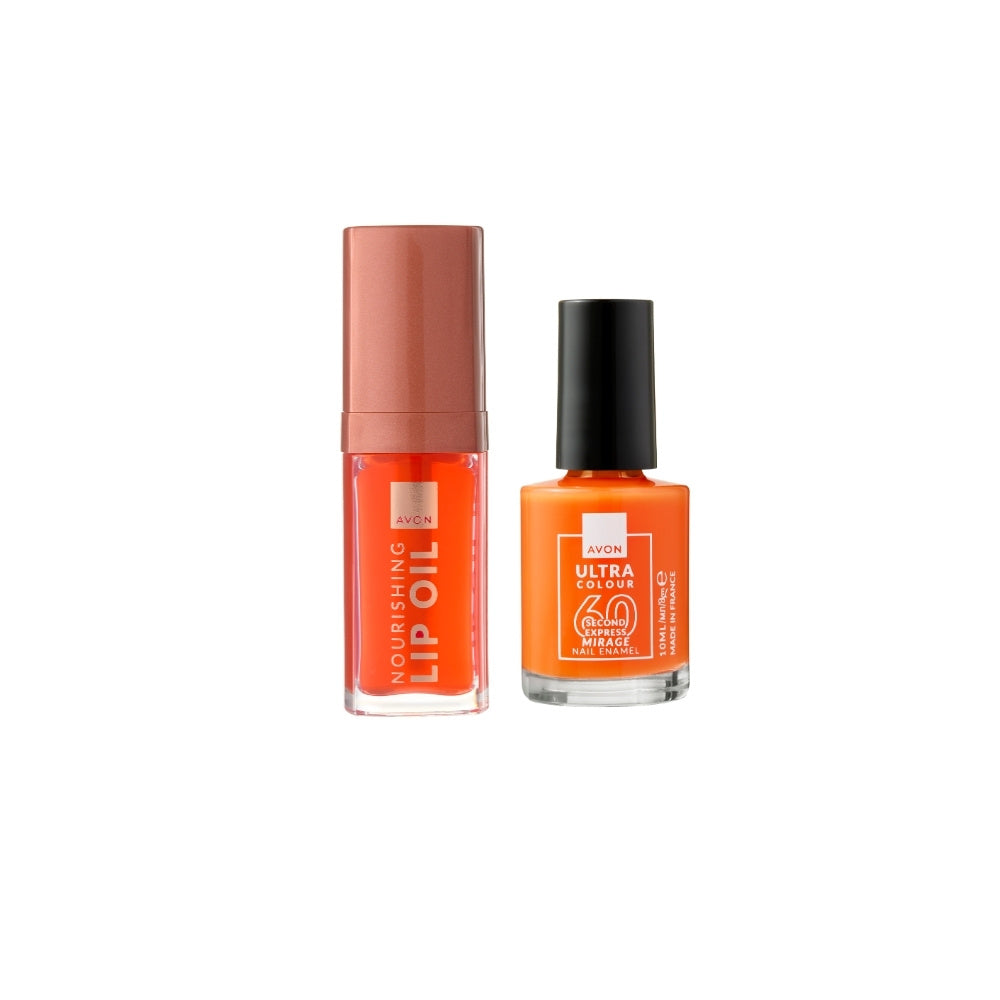 Avon - Sada péče na rty Hot Tropic a laku na nehty Orange Horizon - 