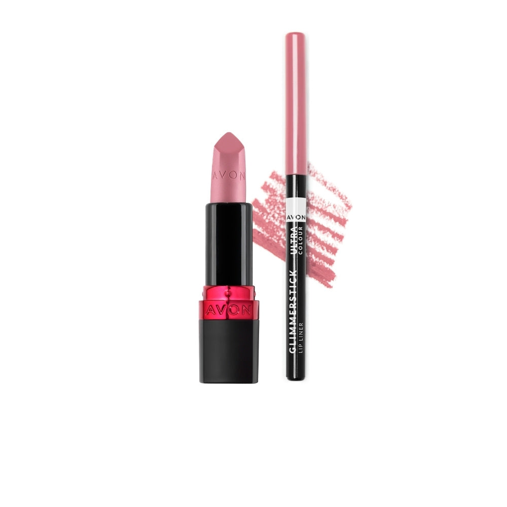 Avon - Sada rtěnky Posh Petal a tužky na rty Pink Cashmere - 