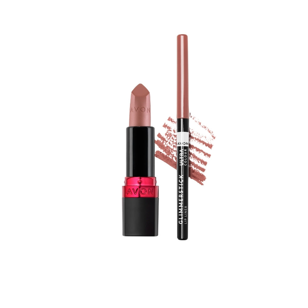 Avon - Sada rtěnky BFF Nude a tužky na rty Blushed Nude - 