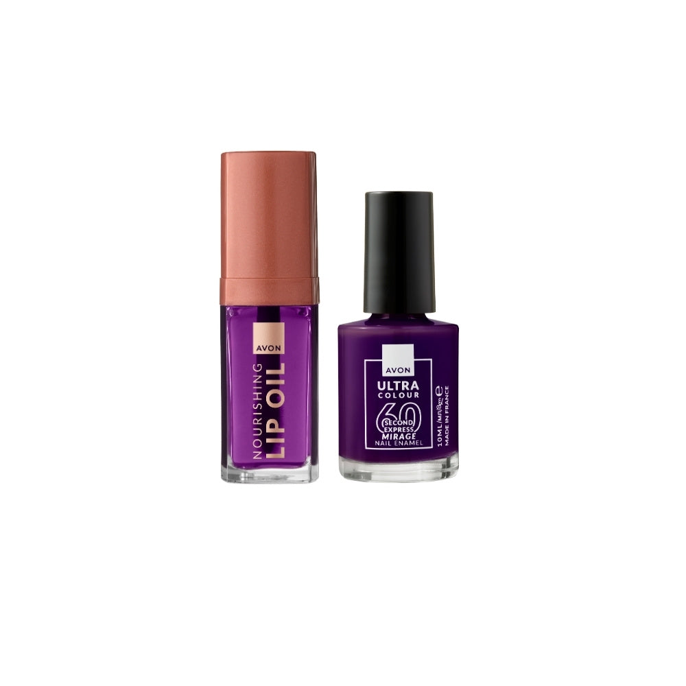 Avon - Sada péče na rty Headline a laku na nehty Violet Tide - 