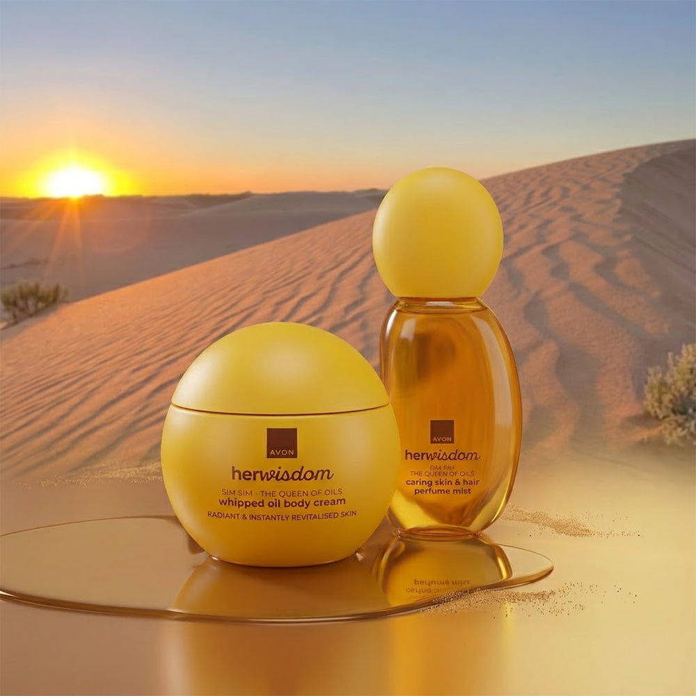 Avon - Sim Sim Whipped Oil Body Cream + Caring Skin & Hair Perfume Mist Set - 