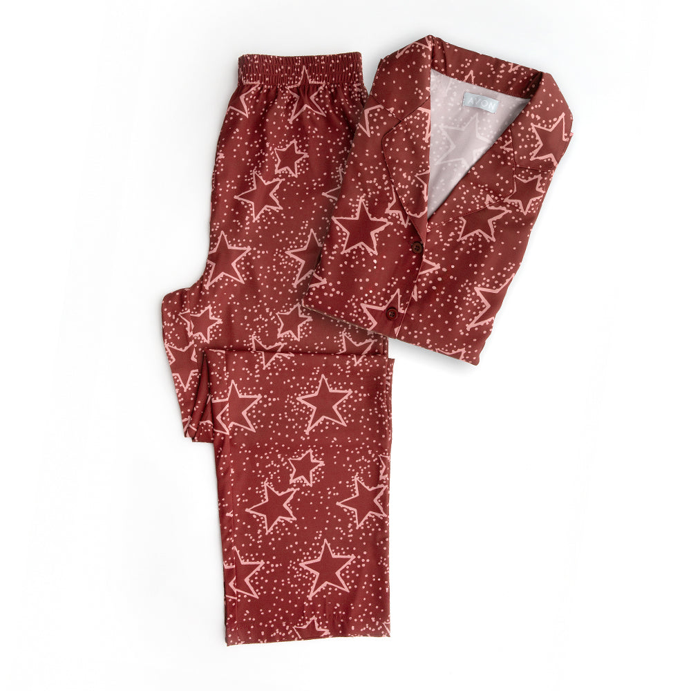 Avon - Bordové saténové PJs - 